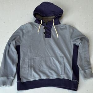 Tommy Hilfiger Men’s Hooded Pullover Sweatshirt XL Blue Toggle Neck